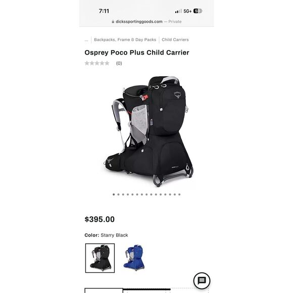Osprey poco plus child carrier starry black - Picture 1 of 12